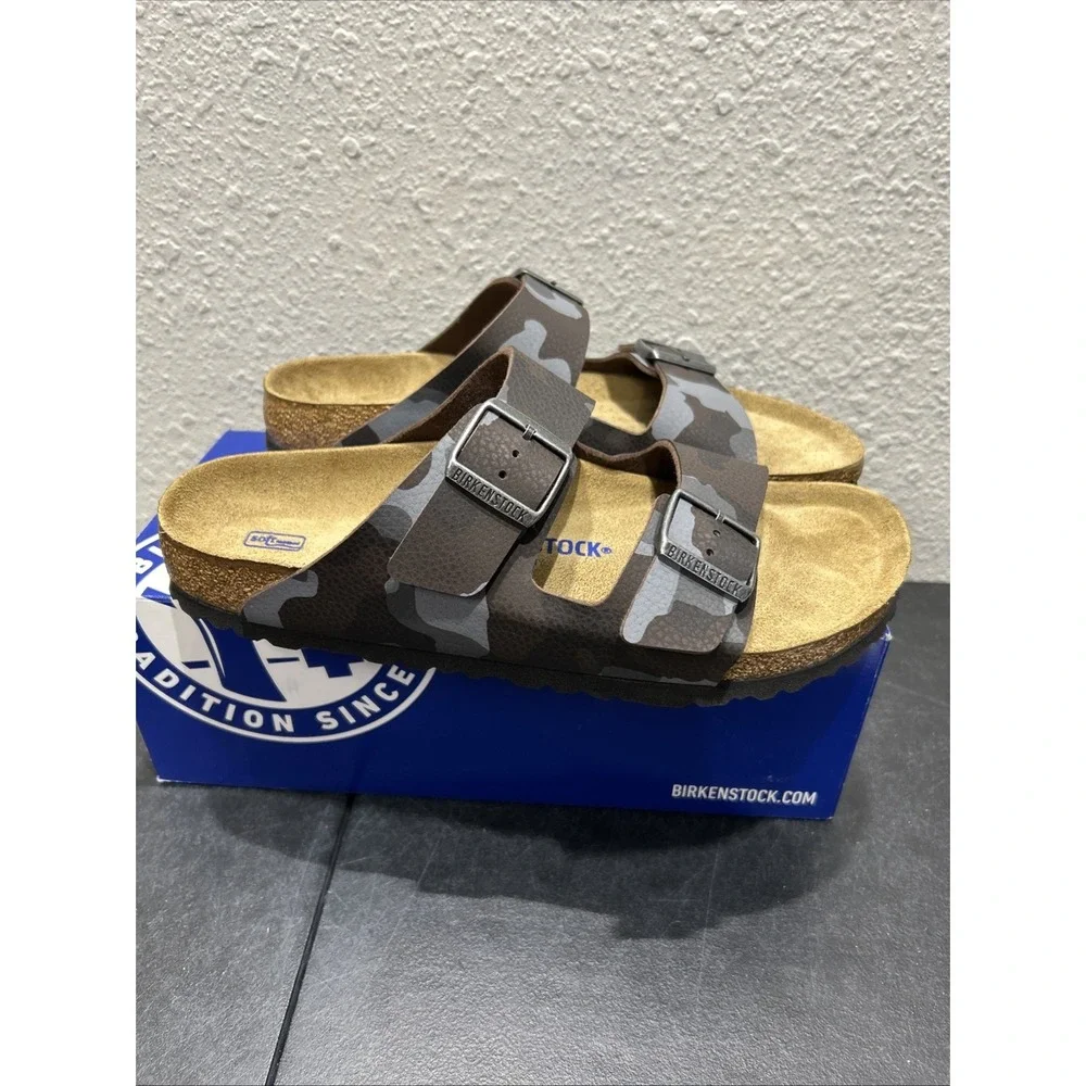 Birkenstock Arizona Birko-Flor Camouflage Brown EU 42 US M 9 L 11 Mens